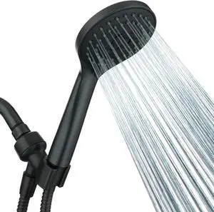 BRIGHT SHOWERS 5 Spray Settings Handheld Shower Head Kit, High Pressure Handheld Rain Shower with 60 Inch Long Stainless Steel Shower Hose and Adjustable Wall Bracket, Oil Rubbed Bronze
