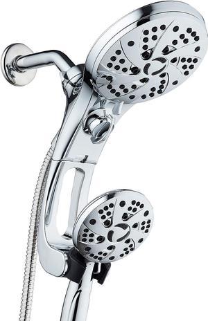 Dream Spa High Pressure 3-way Rain & Handheld Shower Head Combo with Easy Reach Diverter Switch, Adjustable Extension Arm and Extra Long 72 inch Stainless Steel Hose - All Chrome Finish - Top US Brand