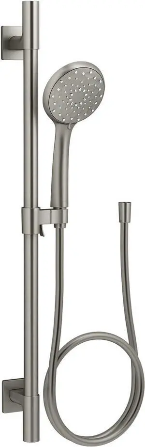 KOHLER 99243-G-BN Awaken Deluxe 3-Function Handshower Kit, Handheld Shower Head with 24" Slidebar and 60" Hose, 1.75 GPM, Brushed Nickel