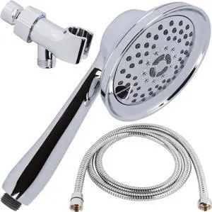 Shower Massager Handheld High Pressure - Massage & Mist Hand Held Showerhead Kit - Removable Head With Hose And Mount - Adjustable Massaging Rainfall Spray, 2.5 GPM - Chrome