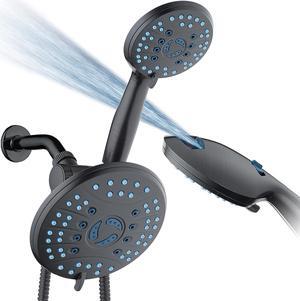 Hotel Spa AquaCare As-Seen-On-TV High Pressure 50-mode Rain & Handheld 3-way Shower Head Combo - Anti-clog Nozzles/Tub, Tile & Pet Power Wash/Extra Long 6 ft. Stainless Steel Hose/ORB Bronze Finish