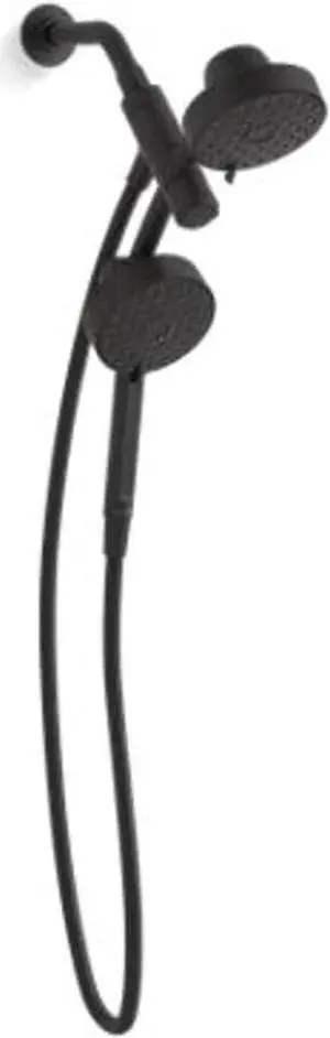 KOHLER 23218-BL Awaken 2-in-1 Multifunction Shower Combo Kit, Rotating Showerhead and Handshower Set, 2.5 GPM, Matte Black