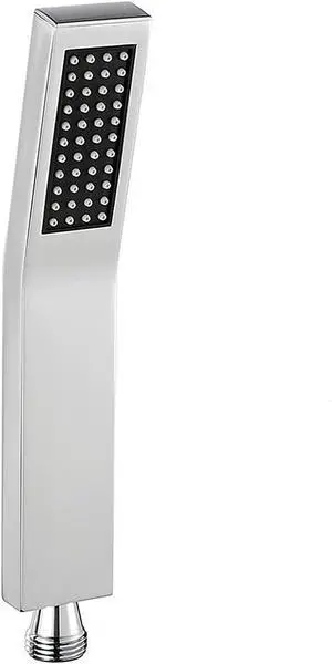 Square Solid Brass Handheld Shower Head High Pressure Single Function Hand Shower Head Sprayer Chrome