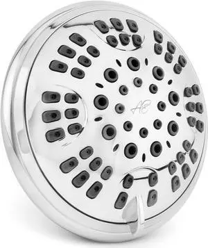 6 Function Adjustable Luxury Shower Head - High Pressure Boosting, Wall Mount, Bathroom Showerhead For Low Flow Showers, 2.5 GPM - Chrome