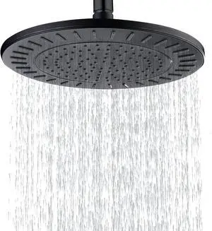 BRIGHT SHOWERS Rain Shower Head, 9 Inch High Pressure Waterfall Showerhead with Adjustable Angle and Anti-clogging Silicone Nozzles, Luxury Bathroom Overhead Shower, Oil-Rubbed Bronze