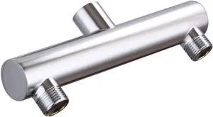 Chrome Double Outlet Shower Manifold, Suitable for Dual Sprayer Showering System, Can Connect Two Showerheads - Double Enjoyment