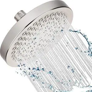 Aqua Elegante High Pressure Rain Shower Head - 6 Inch Luxury Rainfall Showerhead - Great Flow And Best Overhead With Adjustable Extension Arm, 1.8 GPM - Brushed Nickel & California Certified
