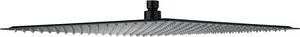 Rain Shower Head, 16 Inch High Pressure Stainless Steel Rainfall Shower Head Square Waterfall Bath Shower with Silicone Nozzle and Adjustable Metal Swivel Ball Joint, Black