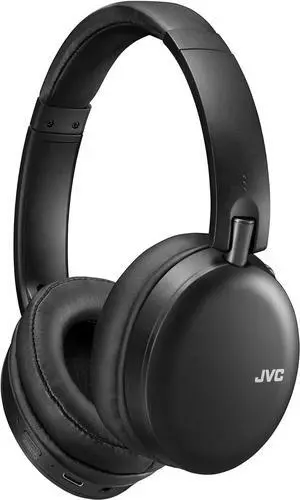 JVC Noise Cancelling Wireless Headphones, Bluetooth 5.0, 42 Hour Rechargeable Battery, Voice Assistant Compatible, Two-Way Foldable Design - HAS91NB (Black)