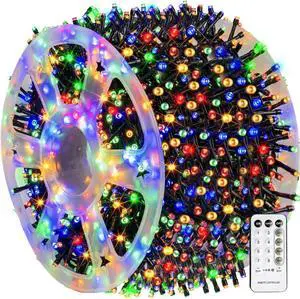 Bright Outdoor Christmas String Lights, 1000 LED 328 FT Plug in Fairy Light with Remote Control 8 Modes & Timer, Waterproof Decoration for Home Garden Yard Xmas Wedding, Multi-Colored