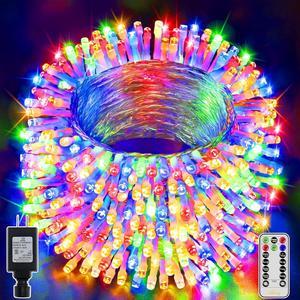 Ollny Christmas Lights Outdoor, 400LED 132FT Christmas Tree Lights Waterproof, Multicolor String Lights with 8 Modes,Timer, Memory Function, Xmas Lights for House Indoor Outside Decorations