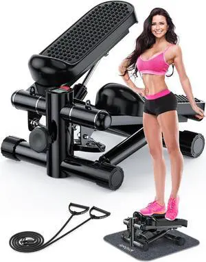 KitGody Mini Steppers for Exercise, Stair Stepper 330 lb Capacity, Workout Stepper Machine for Exercise at Home, Step Machine with Resistance Bands