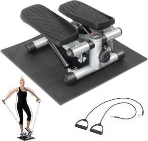 Ktaxon Mini Stepper Stair Stepper, Steppers for Exercise with 330LB Weight Capacity, Workout Equipment for Total Body Workout with Multiple Stability Design, Widened Foot Plate and Floor Mat