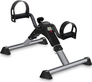 Under Desk Bike Pedal Exerciser, Upper & Lower Peddler Exerciser for Seniors with LCD Display, Fitness Folding Exerciser Peddler for Arm & Leg Workout