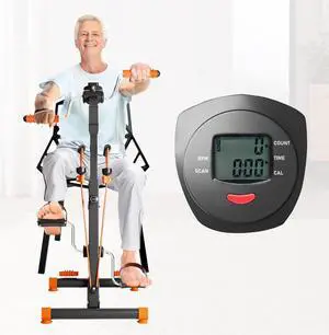 Dskeuzeew Pedal Exerciser Bike Hand Arm Leg and Knee Peddler, Arm Leg Knee Physical Therapy Exercise Bike, Adjustable Fitness Recovery Equipment for Seniors Total Body with Monitor