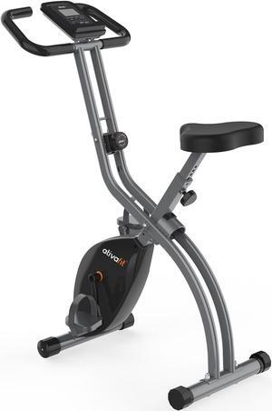 ATIVAFIT Folding Exercise Bike, Magnetic Foldable Stationary Bike, Indoor Cycling Exercise Bike for Home Workout