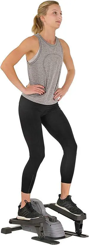 Sunny Health & Fitness Magnetic Underdesk/Standing Portable Elliptical Machine with Optional Handlebars
