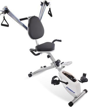 Stamina Exercise Bike and Strength System - Foldable Exercise Bike with Smart Workout App - Stationary Bike for Home Workout - Up to 250 lbs Weight Capacity