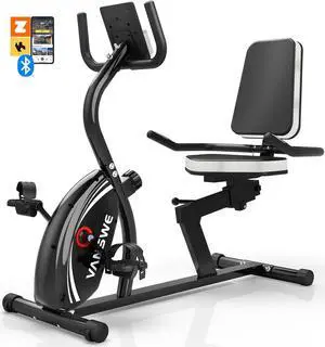 VANSWE Recumbent Exercise Bike for Adults Seniors - Recumbent Bikes for Home with Magnetic Resistance, Bluetooth and App Connectivity, Pulse Sensor
