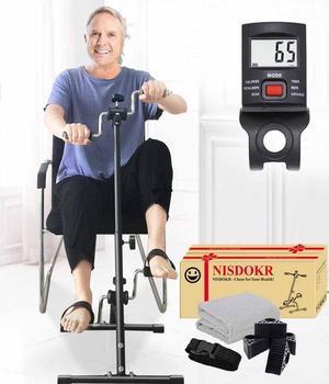 Pedal Exerciser Bike Hand Arm Leg and Knee Peddler Adjustable Fitness Equipment for Seniors, Elderly Home Pedal Exercise Bike for Total Body