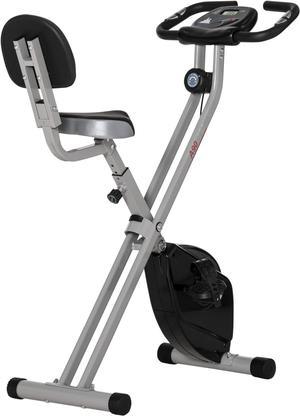 Soozier Foldable Exercise Bike with 8 Levels of Magnetic Resistance, Indoor Stationary Bike, X Bike, LCD Monitor, for Cardio Workout