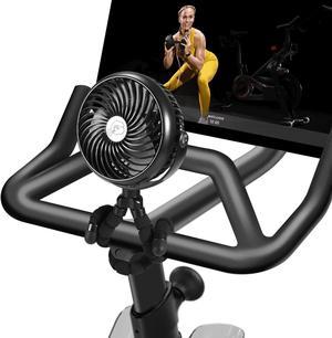 Clip on Fan for Exercise Bike/Tread, Rechargeable Battery Operated Portable Fan for Treadmill Stationary Bike Exercise Machine