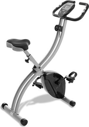 Indoor Cycling Bike - Folding, Upright Stationary Exercise Cycle with Magnetic Resistance
