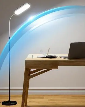 LEPOWER Floor Lamp, Eye-Caring LED Standing Lamp with 5 Color Temperatures, Stepless Dimmer & 3 Timer Function, Bright Adjustable Reading Lamp for Living Room, Office, Bedroom