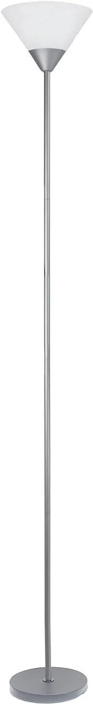 Simple Designs LF1011-SLV 1 Light Torchiere Stick Floor Lamp, Silver