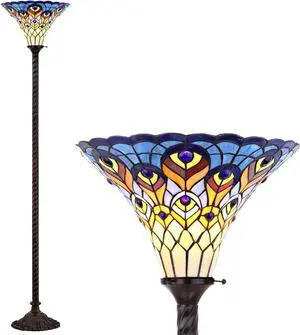 JONATHAN Y JYL8006A Peacock Tiffany-Style 70" Torchiere LED Floor Lamp, Tiffany, Traditional, Art Nouveau Style, Office, Bedroom, Living Room, Family Room, Dining Room, Hallway, Foyer, Bronze JONATHAN Y JYL8006A Peacock Tiffany-Style 70" Torchiere LED Floor Lamp, Tiffany, Traditional, Art Nouveau Style, Office, Bedroom, Living Room, Family Room, Dining Room, Hallway, Foyer, Bronze
