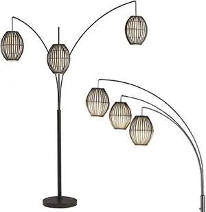 Adesso 4026-26 Maui Arc Lamp, 82 in., 3x60W Incandescent,13 CFL, Antique Bronze, 1 Floor Lamp