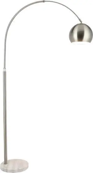 CO-Z Modern Arc Floor Lamp with 360° Rotatable Hanging Shade Adjustable Nickel Standing Reading Light with Marble Base Contemporary Arch Metal Pole Task Lamp for Living Room Couch Sofa, 69 Inch