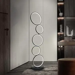 COSYLUX LED Modern Floor Lamp for Bedroom, 3 Way Bright Dimmable Corner Floor lamp with 5-Ring 2-in-1 Standing Tall End Table Lamp for Living Room & Office Reading Light, 3260LM, 6000K, Black. COSYLUX LED Modern Floor Lamp for Bedroom, 3 Way Bright Dimmable Corner Floor lamp with 5-Ring 2-in-1 Standing Tall End Table Lamp for Living Room & Office Reading Light, 3260LM, 6000K, Black.