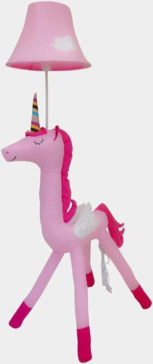Floor Lamp, Pink Unicorn Design 51inch Tall Standing Lamp for Girls Bedroom, Hand-Stitched Toy Lamp Decorate Living Room, with an E26 LED Bulb