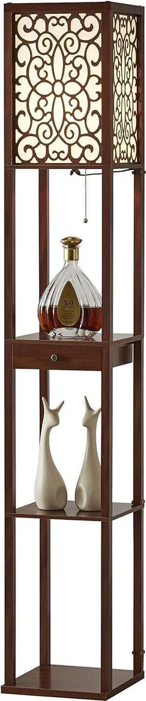 Artiva USA Etagere Shelf Floor lamp with Drawer