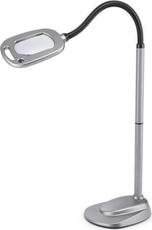 LIGHT IT! By Fulcrum, 20072-401 MultiFlex 12-LED Floor Magnifier Lamp, Silver, Single Pack