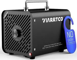 VIARRTCO 15000mg/h Ozone Machine Generator Air Odor Removal Ionizer Up to 3000+ Square Feet for Home, Car, Basement, Garage, Smoke, Pet Room - Metallic Black