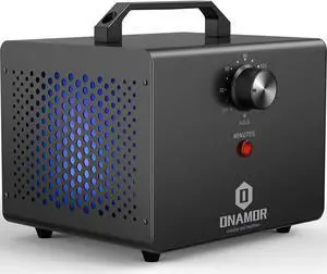 ONAMOR Ozone Generator 77000mg, Ozone Machine Ionizer O3 Deodorizer for Home, Basement, Smoke, and Pet Room (Eliminating Odors Area up to 4000 Square Feet, All Metallic Black)
