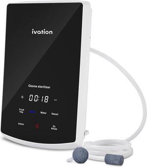 Ivation Multipurpose Ozone Sterilizer for Air & Water | Portable Home Deodorizing & Disinfecting System with LED Control Panel, Ionizer, Tube & Diffuser Stones | Purify Toothbrushes, Baby Bottles, Etc