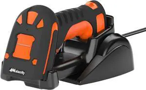Alacrity 2024 1D Laser Industrial Barcode Scanner with LCD Display, 2.4Ghz Wireless & Wired 2in1 Barcode Reader, Shock Dust Proof Hands Free, Green