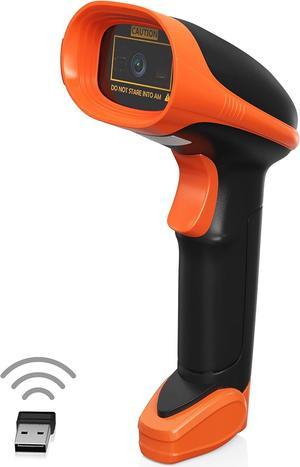 AMBIR BR200 Wireless/USB Barcode Scanner: Supports-1D,2D,PDF417, & QR barcodes. OS: Win, Mac, Linux, Android-Black/Orange