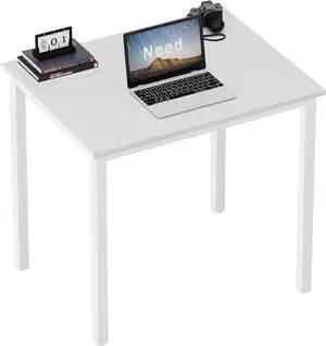 Need Small Computer Desk for Home&Office- 31.5'' Length Small Writing Desk Gaming Desk Students Laptop Use, White Color Desktop & White Frame AC3DW(8060)