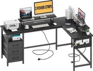 SEVEN WARRIOR Gaming Desk 47INCH with Power Outlet & Monitor Stand