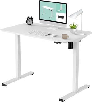 FLEXISPOT Standing Desk 40 x 24 Inches Whole-Piece Desktop Height Adjustable Desk Electric Sit Stand Up Desk Home Office Desks Computer Workstation(White Frame + White Desktop)