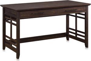BELLEZE Modern Simple Home Office Computer Laptop Writing Desk Wood Study Table Workstation with Drawers - 55 Inch - Norrell (Espresso)
