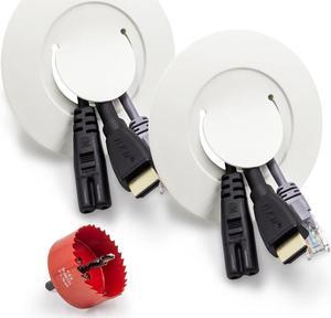 Wire Hiders for TV on Wall & Wall Cable Management Kit for TV, TV Cord Hider Kit, Cord Hiders for TV on Wall, Behind Wall TV Wire Kit, Includes 2 Pass Locking Brackets and Hole Saw Drill Attachment