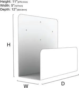 PC Wall Mount 154 (Single) | 11H x 5W x 12D | Wall Mount for Personal Computers | USA Made | Oeveo