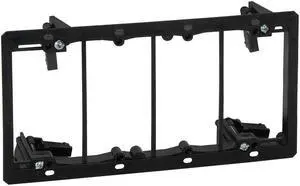 ARLINGTON INDUSTRIES LV4 2477657 Low Voltage Mounting Bracket for Existing Construction, 4 Gang, Black