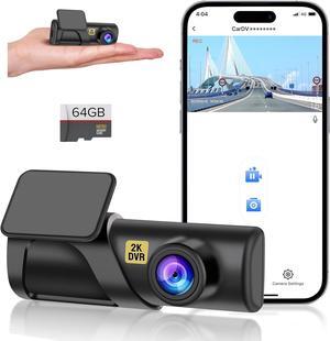 Dash Cam, WiFi FHD 1080P Dash Camera for Cars, Mini Car Camera, Dash Cam Front with Free 64GB SD Card, 160° Wide Angle, Night Vision, Loop Recording, 24H Parking Monitor, Support 128GB Max