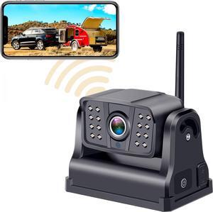 Wireless Backup Camera Magnetic WiFi - Ease of Use Hitch Trailer Truck HD 1080P Clear Night Vision No Lag Rechargeable Rear View Camera for Small RV Camper Steady Connection to Phone - DoHonest V7